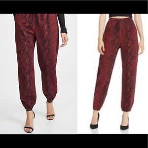 Alexander Wang Red Animal Print Pants